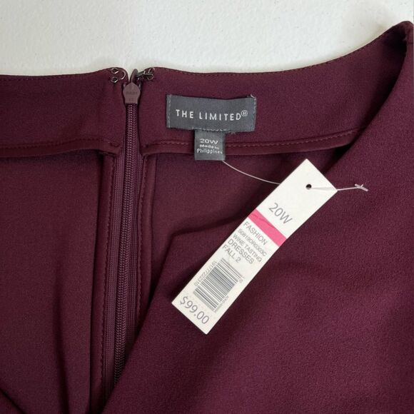 New The Limited Wine Tasting Split Neck Short Sleeve Sheath Dress Women Size 20W - Picture 8 of 13